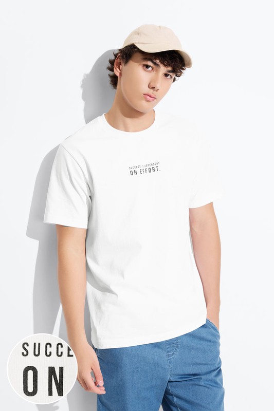 文字厚版印花T恤-04-男