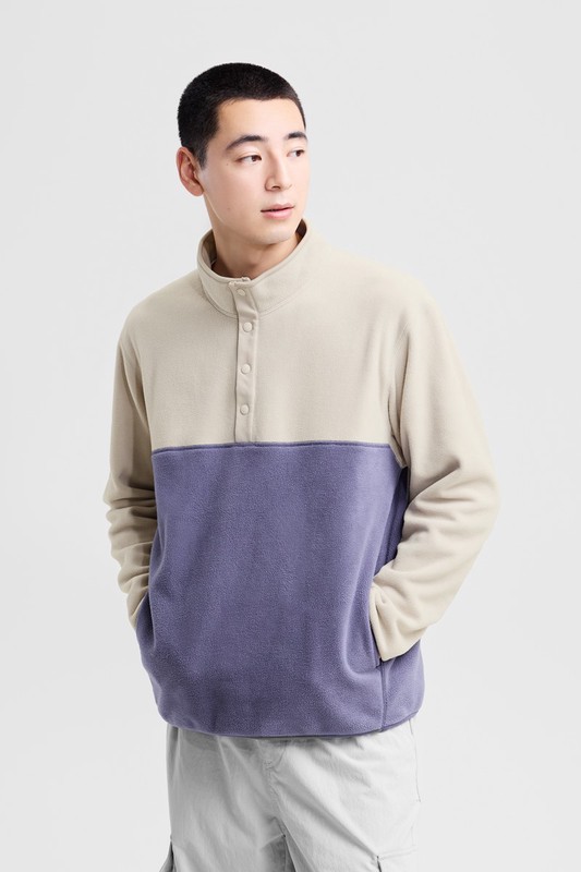 Fleece半開襟上衣-男