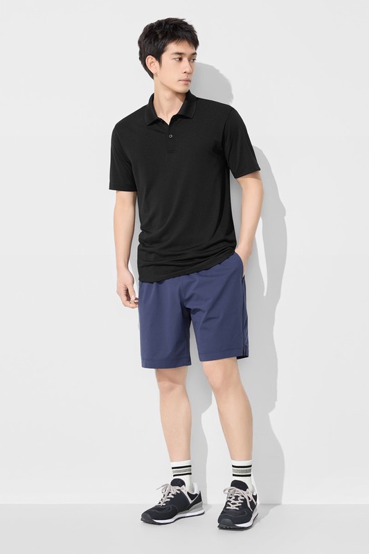 吸排無側縫網眼polo衫-男