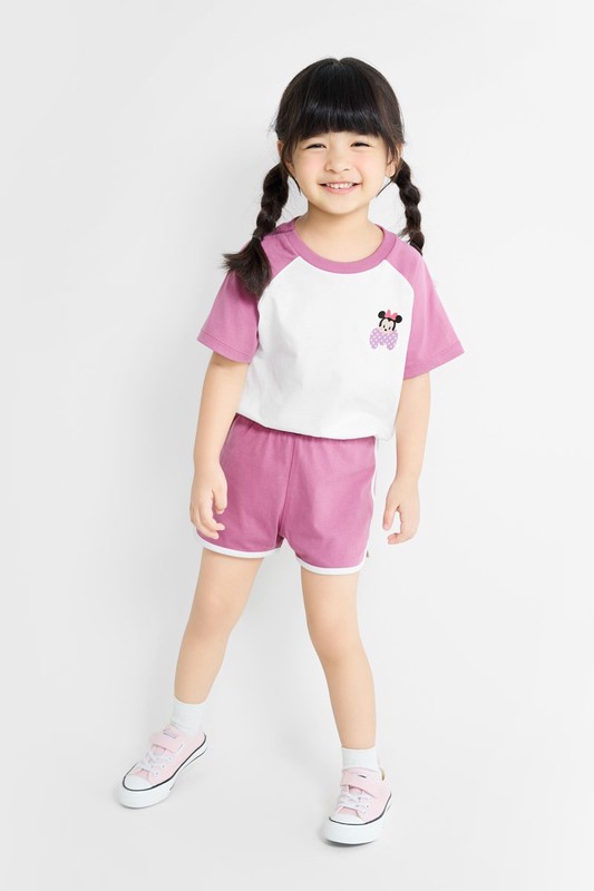 純棉滾邊鬆緊短褲-童