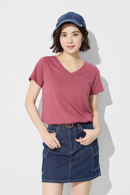 快乾棉V領T恤-女