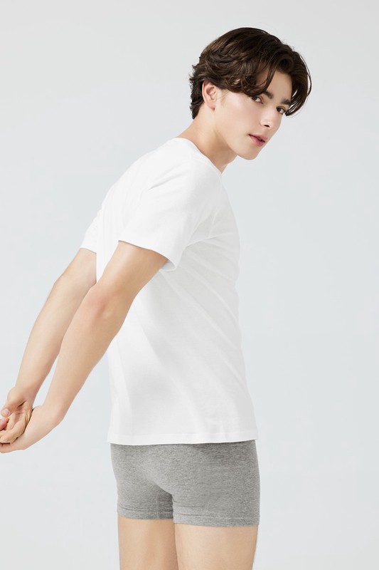 棉質中腰平口內褲-男