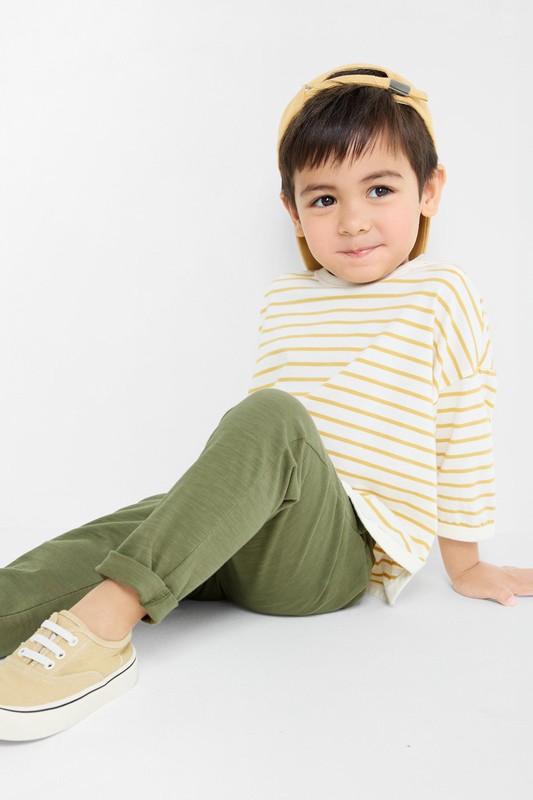 竹節棉口袋長褲-童