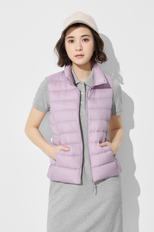 極輕羽絨立領背心-女