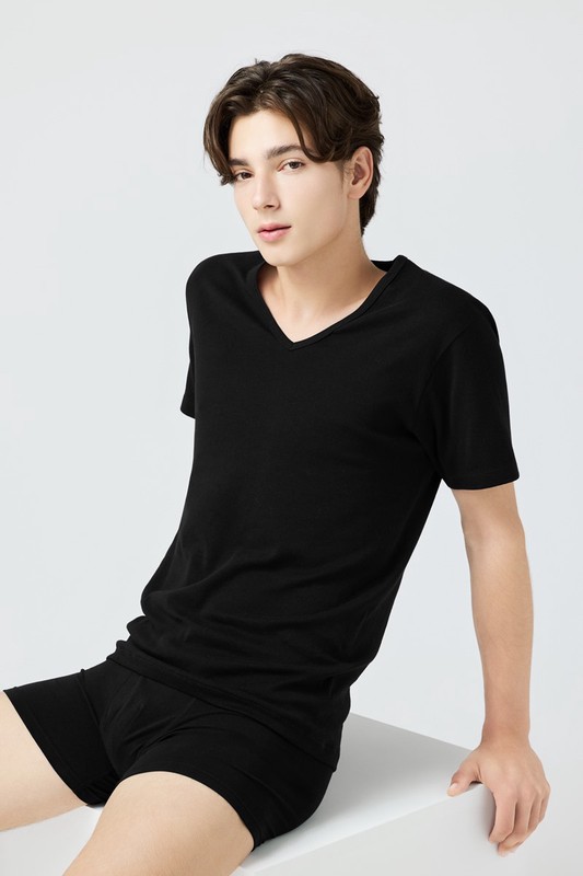 棉質中腰平口內褲-男