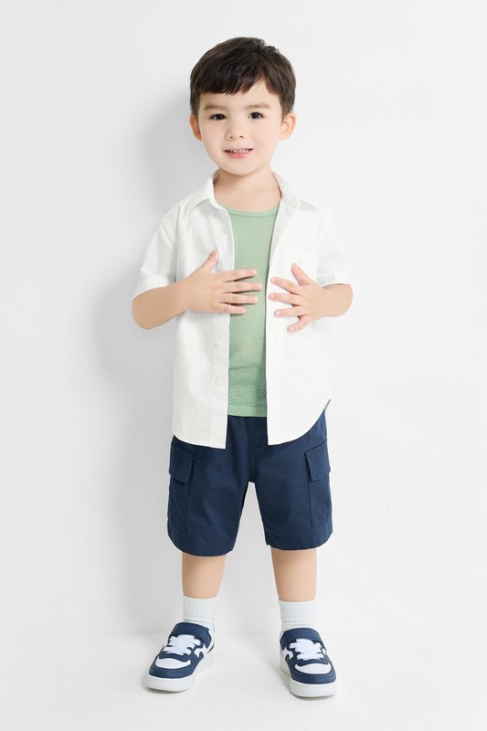 棉質工裝五分褲-童