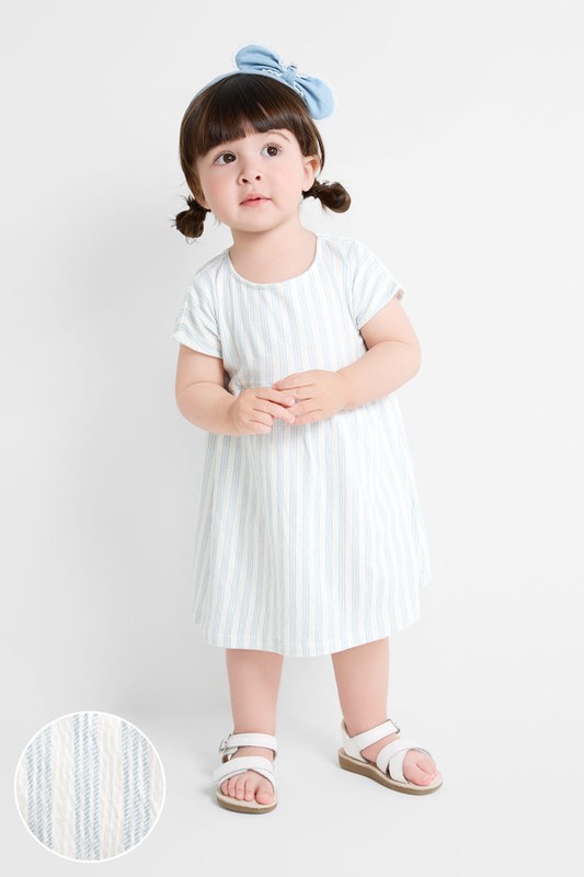 條紋印花連袖洋裝-Baby