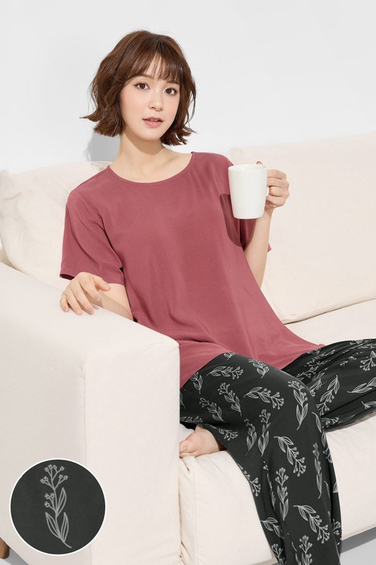 嫘縈Bra花草印花家居套裝-女