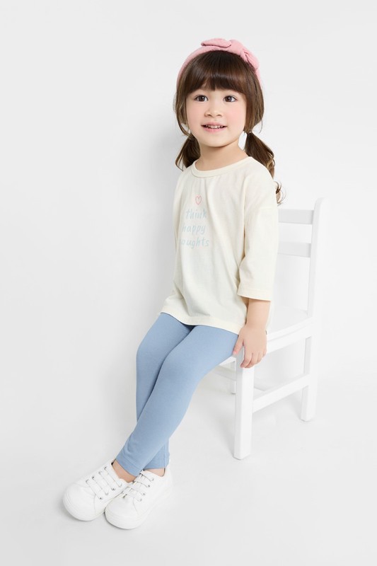 彈力九分內搭褲-童