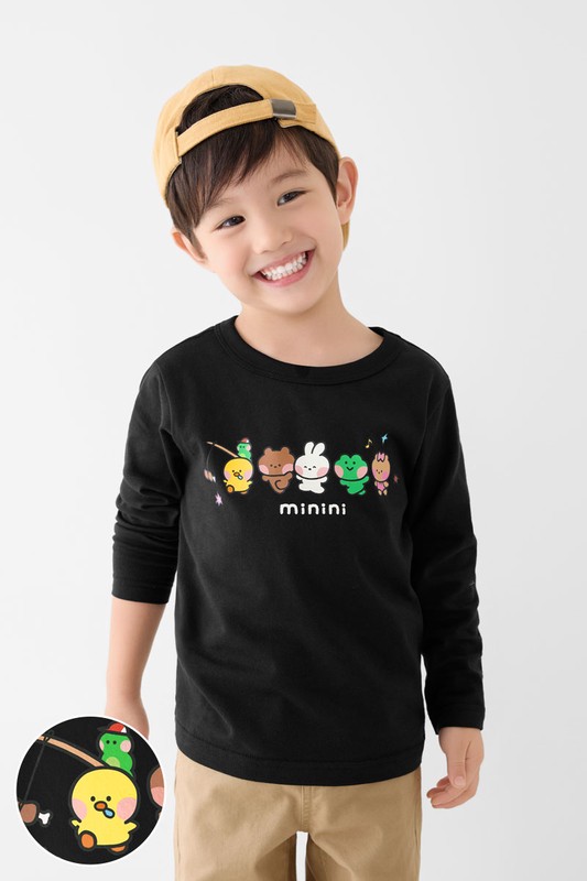 LINE FRIENDS minini長袖印花T恤-01-童