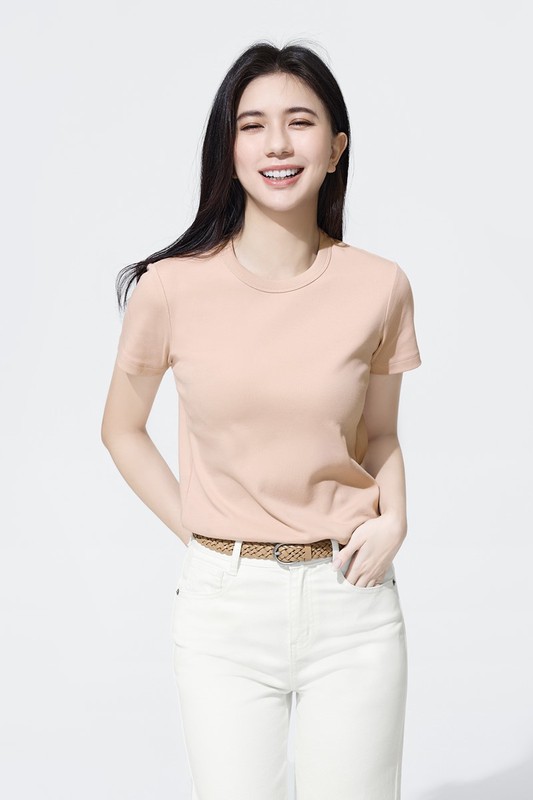 純棉厚實圓領T恤-女