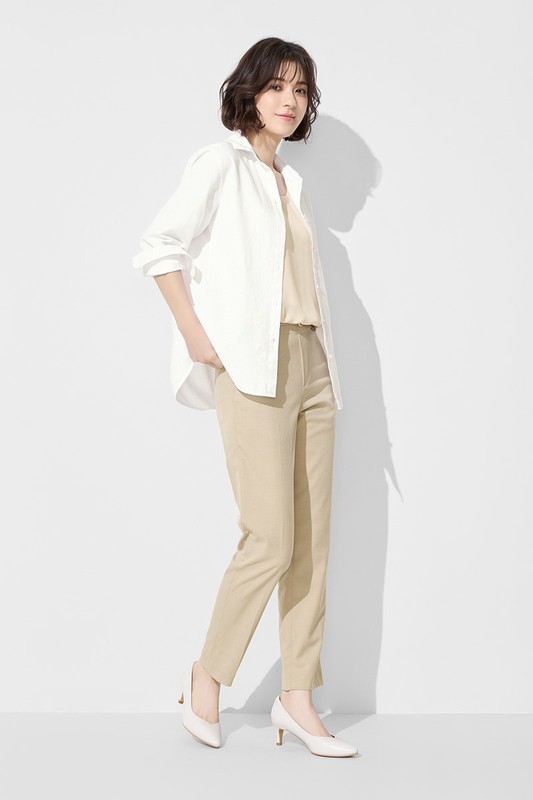 鬆緊腰頭九分褲-女