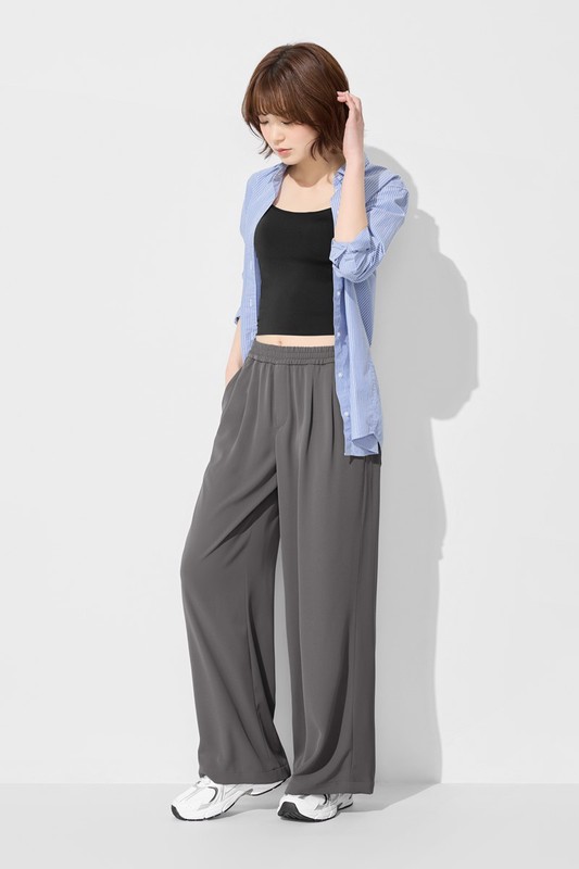 垂墜風寬褲-女