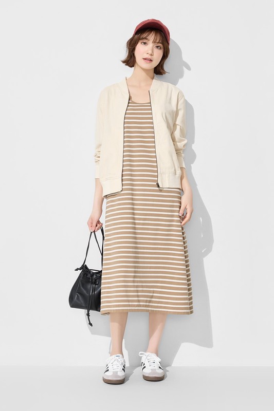 純棉條紋背心長洋裝-女