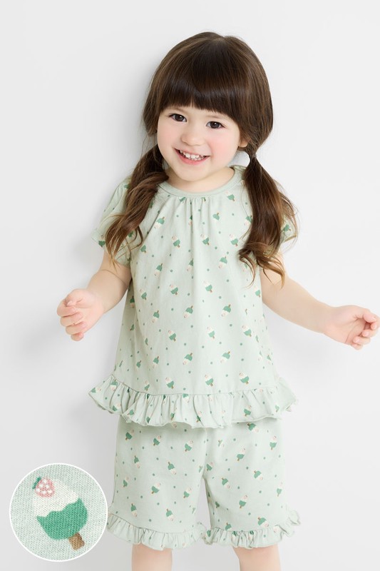 純棉雪糕印花荷葉造型家居套裝-童