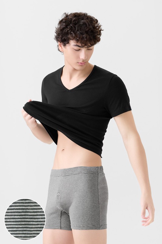 純棉條紋四角褲-男