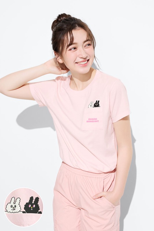 Bunni Konbiny口袋印花T恤-03-女