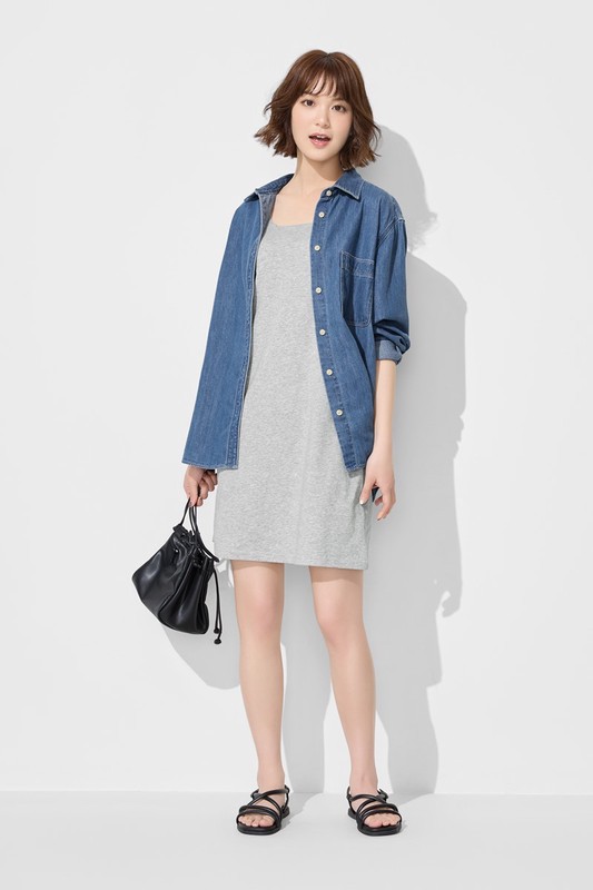 Bra方領背心洋裝-女