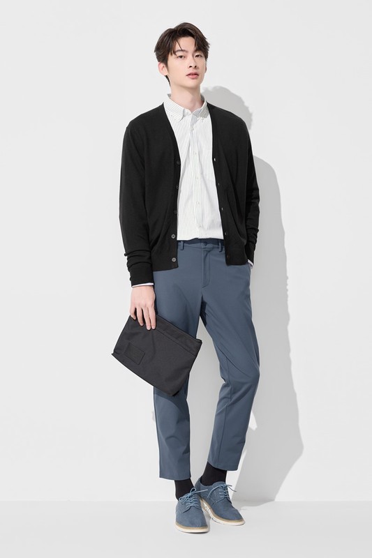 彈性休閒九分褲-男