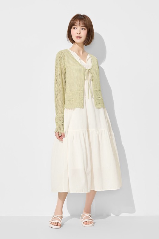 棉質綁帶無袖洋裝-女