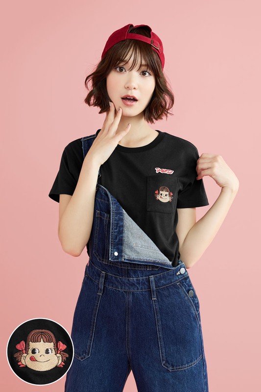 PEKO & POKO口袋電繡T恤-08-女