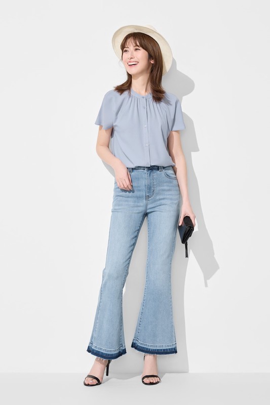 不收邊靴型牛仔褲-女