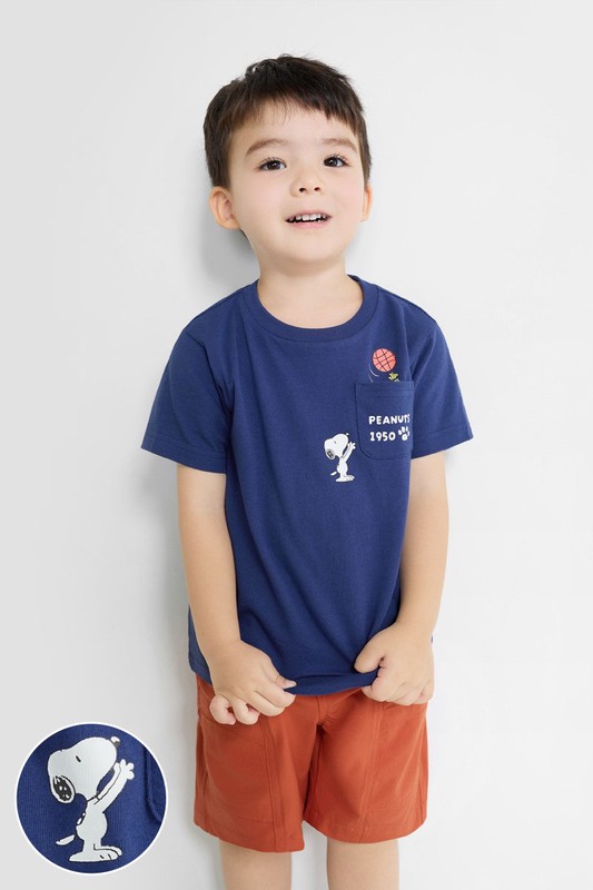 史努比系列口袋印花T恤-33-童