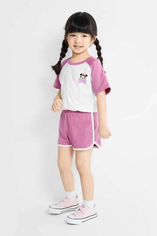 純棉滾邊鬆緊短褲-童