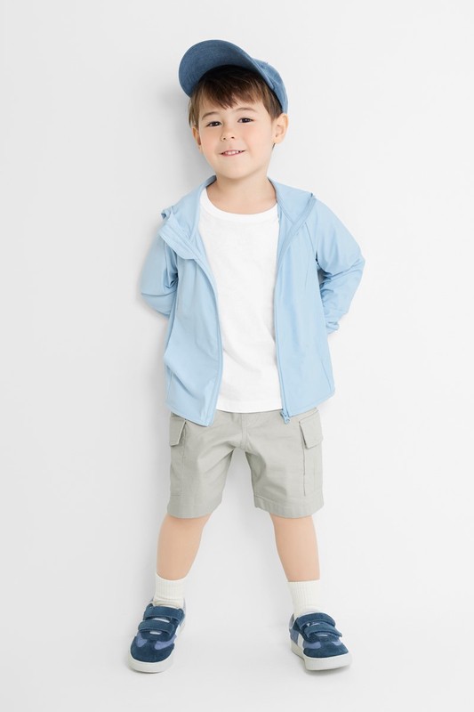 棉質工裝五分褲-童