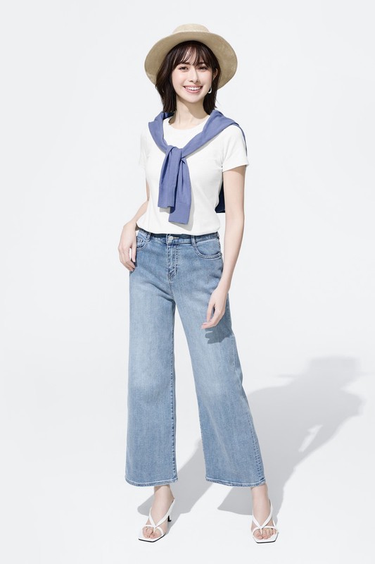 棉質羅紋圓領T恤-女