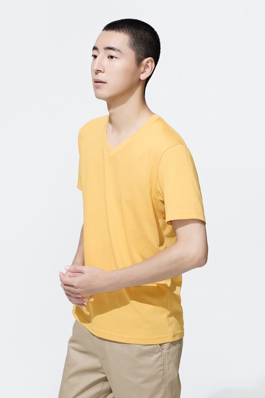 快乾棉V領T恤-男