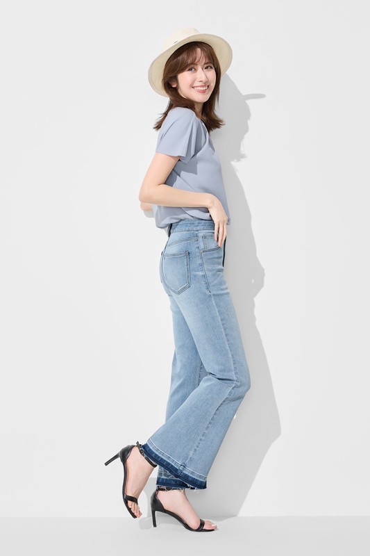 不收邊靴型牛仔褲-女