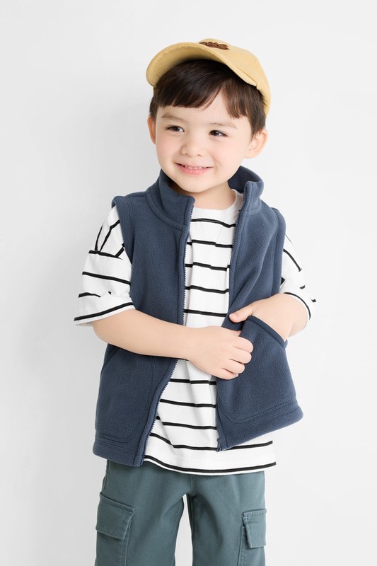 Fleece立領背心-童