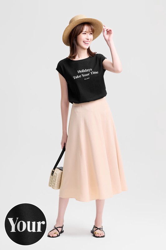 純棉寬版文字無袖上衣-女