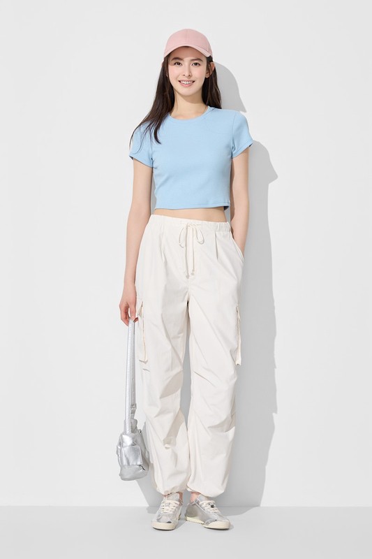 羅紋短版T恤-女