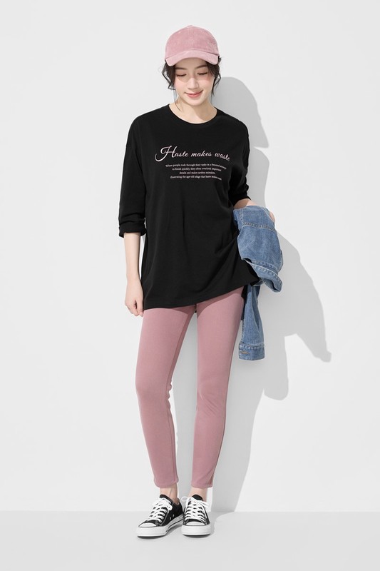 針織多色九分緊身褲-女