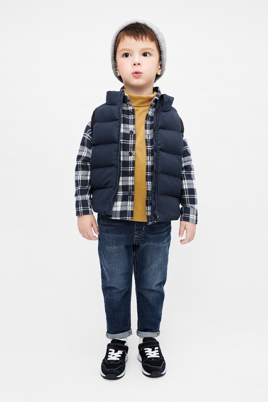 磨毛柔棉高領長袖T恤-童