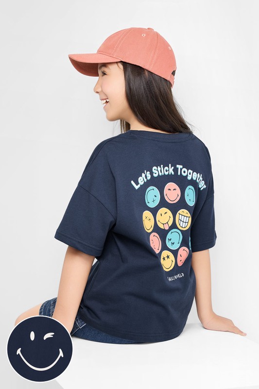 SmileyWorld®寬版印花T恤-04-童