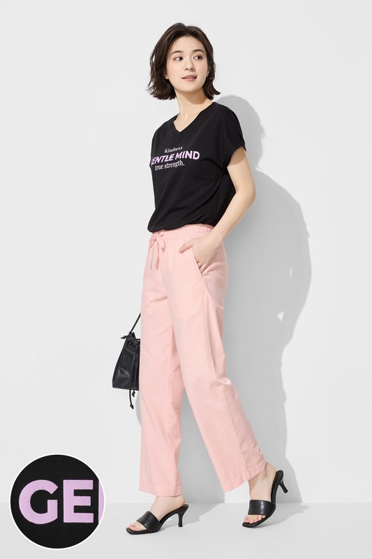 莫代爾V領文字上衣-02-女