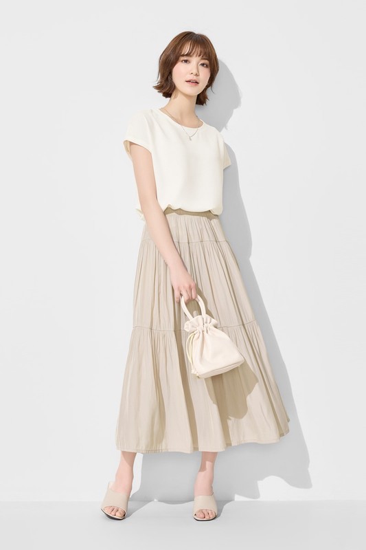 細褶蛋糕長裙-女