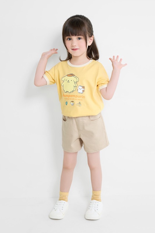 三麗鷗羅紋配色印花T恤-19-童