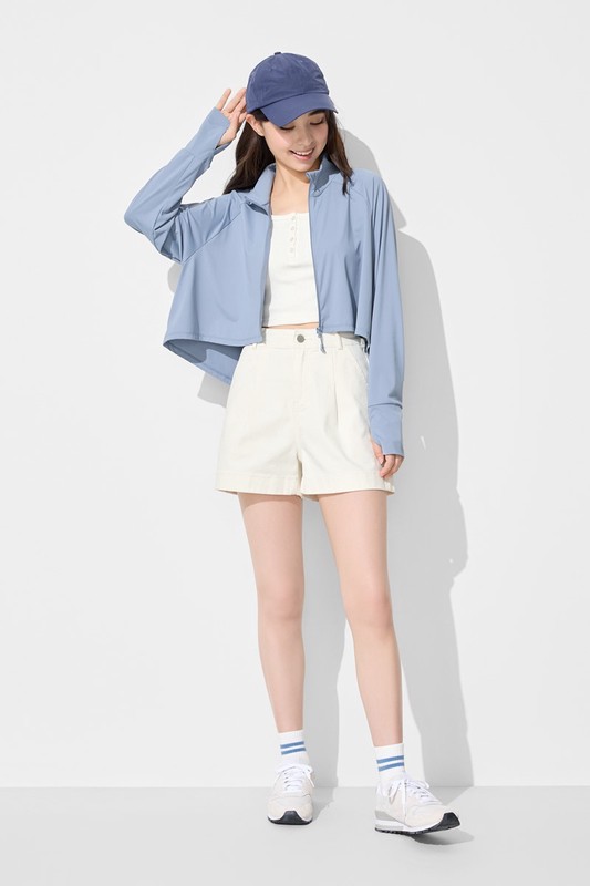 多色牛仔短褲-女