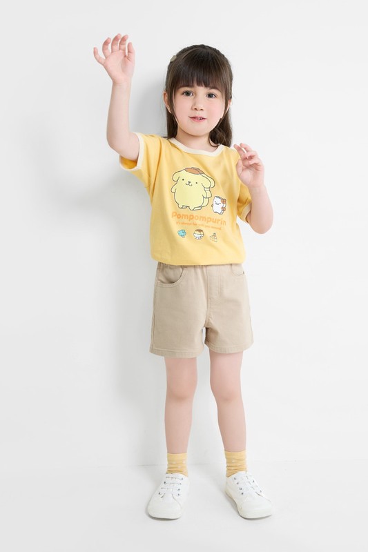 三麗鷗羅紋配色印花T恤-19-童