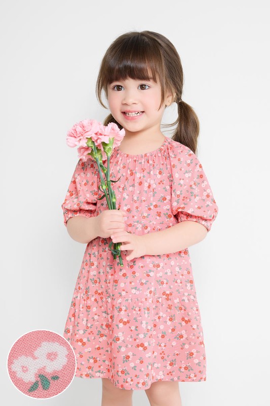 嫘縈印花蛋糕裙洋裝-童
