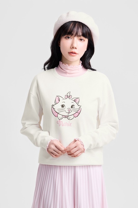 迪士尼系列刷毛印花圓領衫-10-女