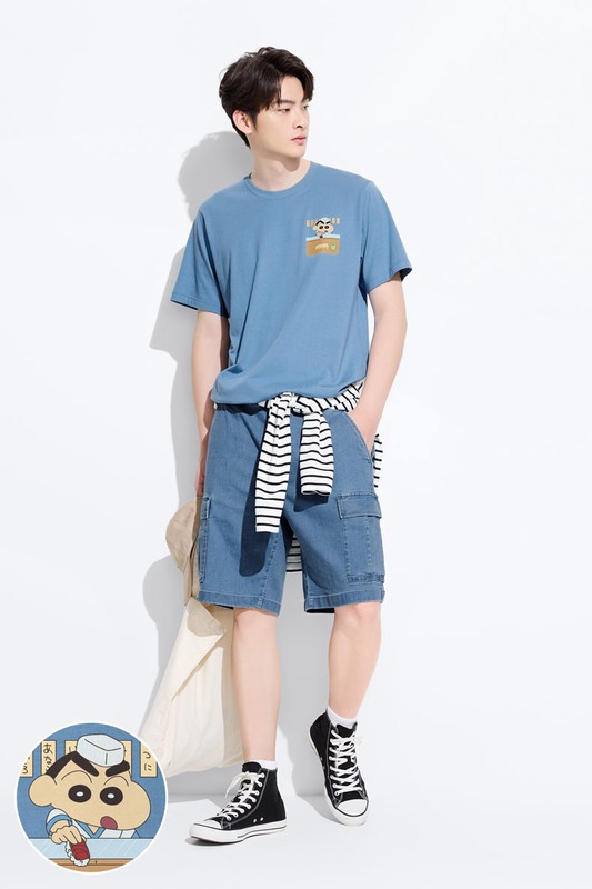 蠟筆小新印花T恤-15-男