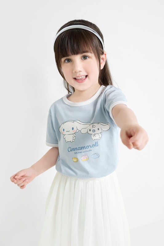 三麗鷗羅紋配色印花T恤-15-童
