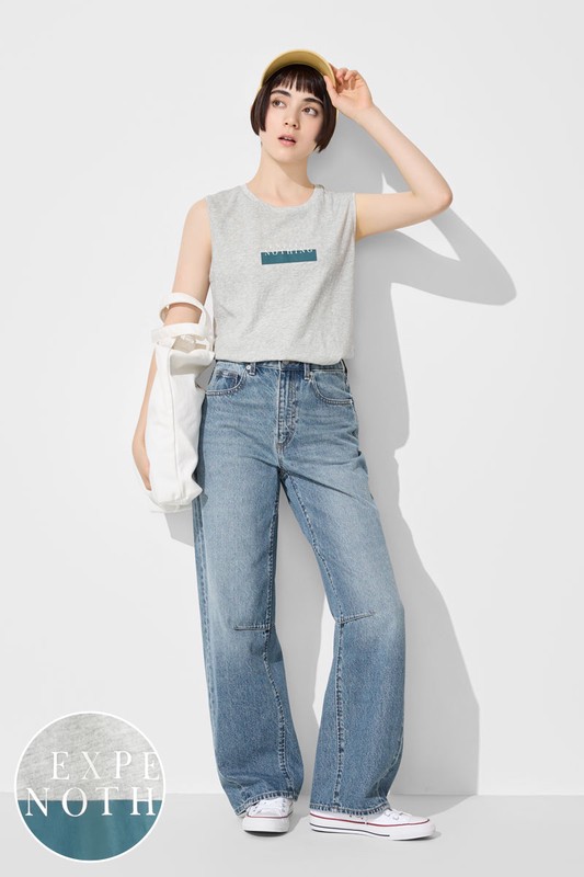 純棉文字印花背心-女