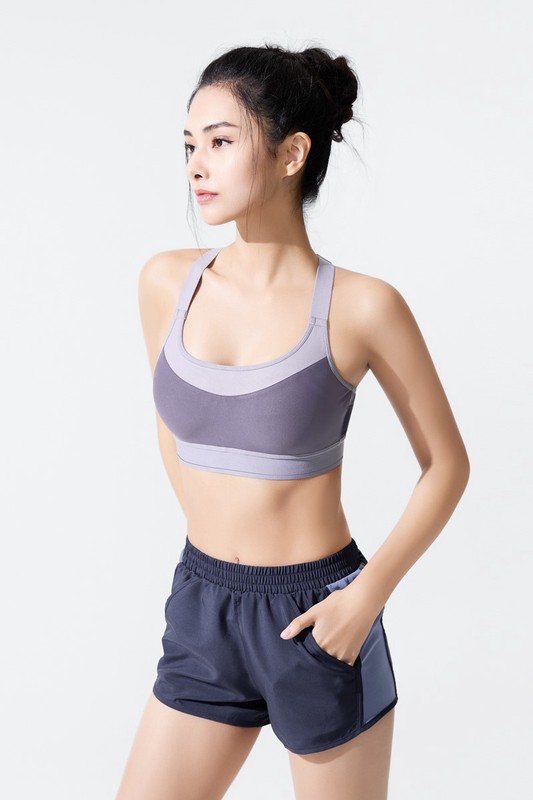 高度支撐背扣式配色Bra背心-女