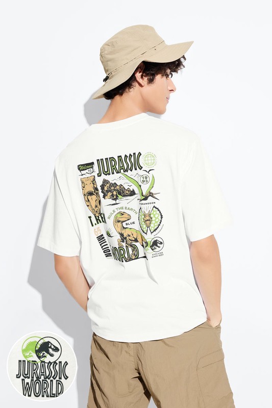 Jurassic World寬版印花T恤-05-男